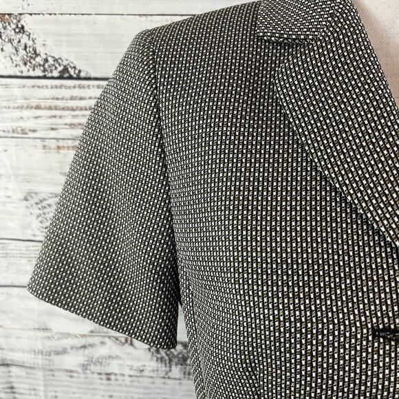 Evan Picone 2pc Blazer Skirt Suit size 6 Black Brown Tweed Career Lawyer - Picture 6 of 16